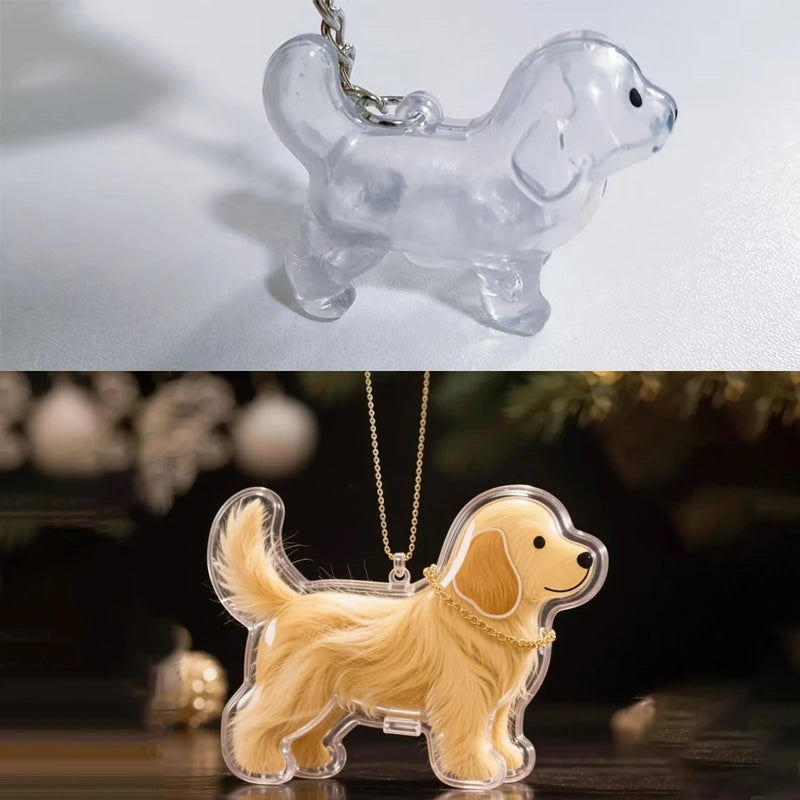 New Clear Puppy Hair Memorial Keepsake Capsule Pet's Dog Fur Container DIY Pendant Keychain Decor Pet Lovers Home Display Gifts