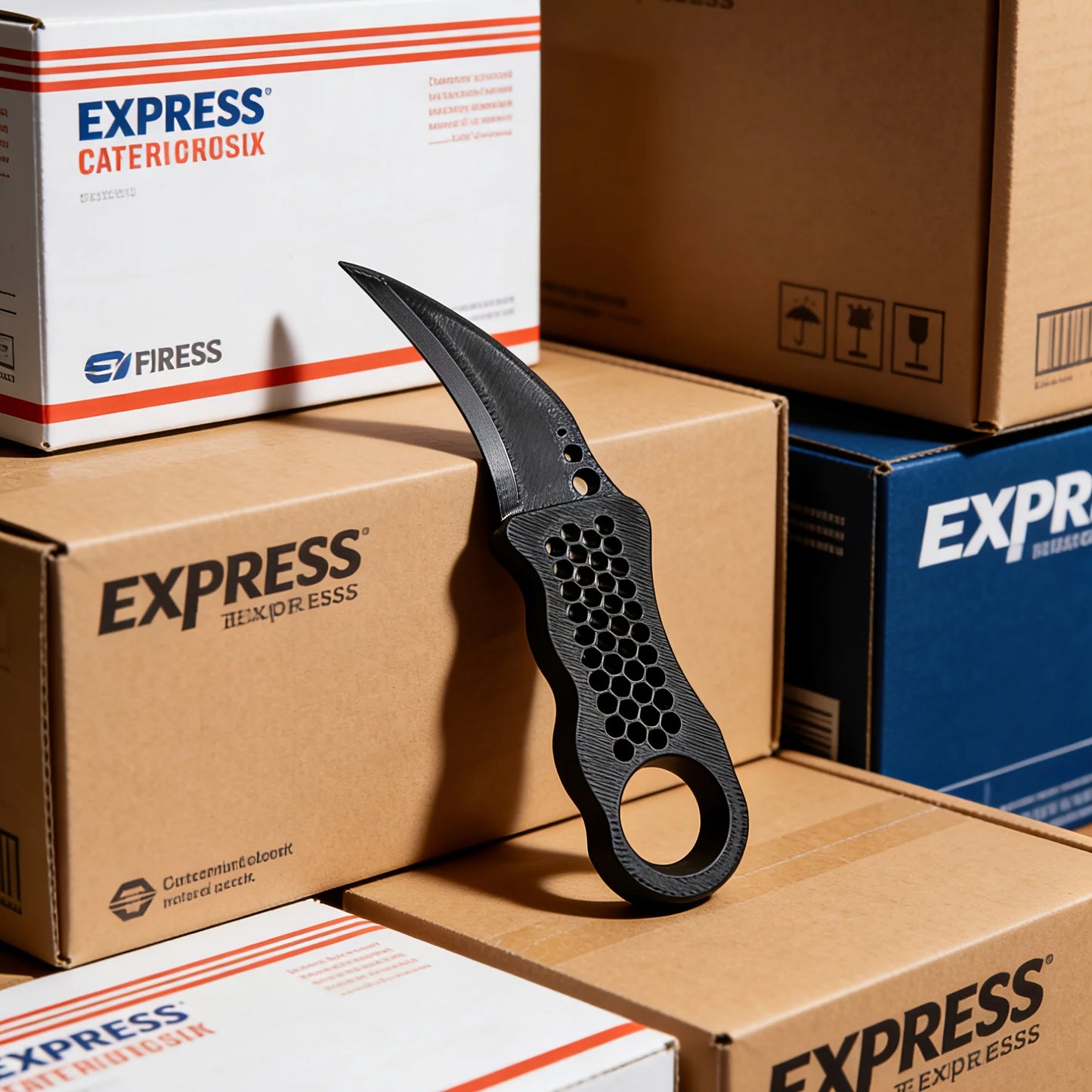 3D Printed Unboxing Tool, Anti-Slip Eco-Friendly Handle, Safe Portable Package Opener for Home Office Daily Use
