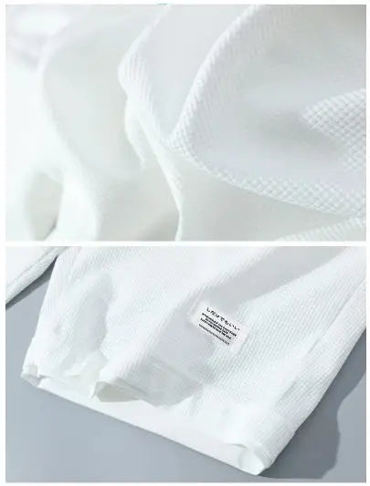 2024 Men's Summer Waffle Set Brand Fashion Casual T-shirt+Shorts Set Men's Sports Set Loose ComfortableSlo Two-piece Set