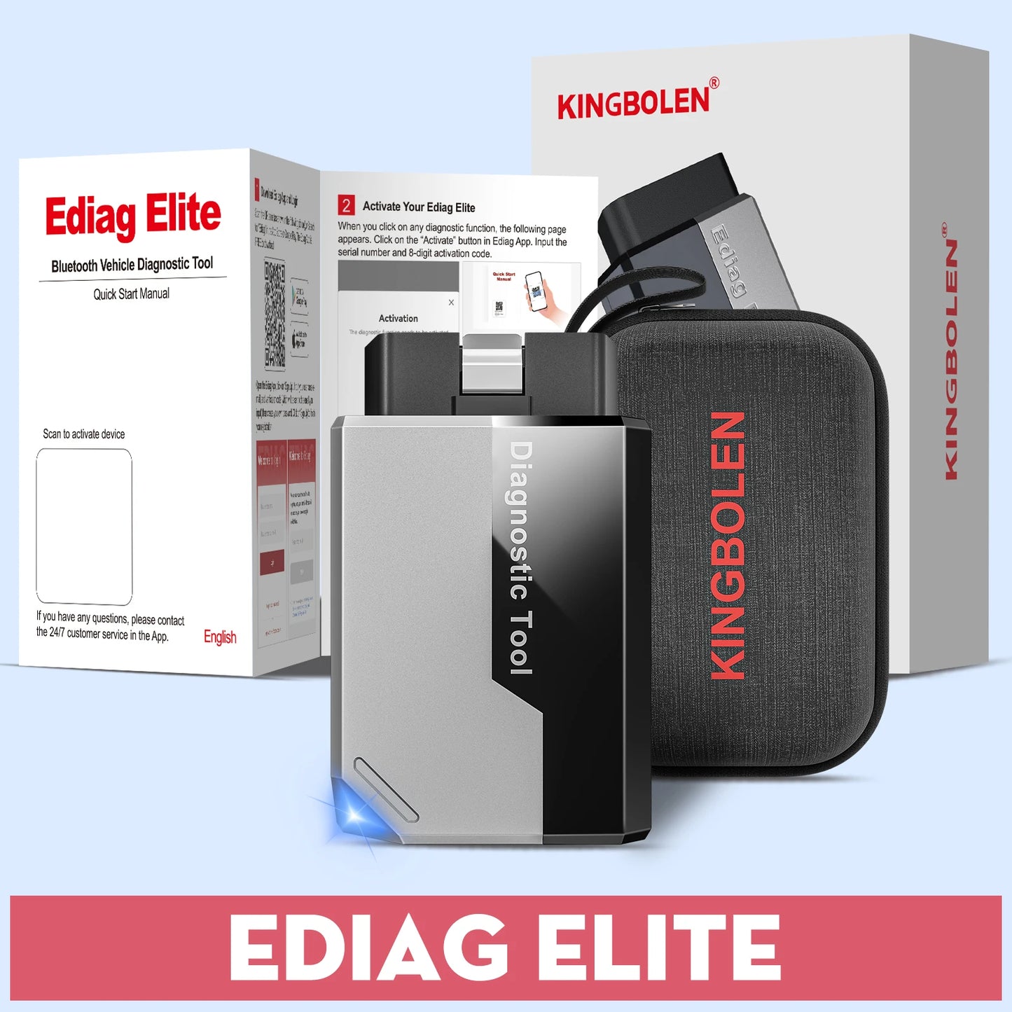 KINGBOLEN Ediag Elite All system 10+ Reset OBD2 Scanner FCA CAN FD Bidirectional Diagnostic tool Lifetime free update PK AIOBD