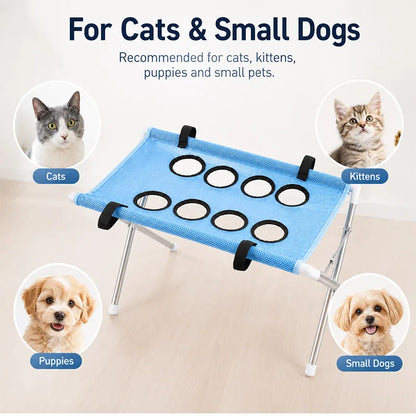 Portable Pet Grooming Bath Suspended Bed Frame With Brackets Breathable Washable Mesh Foldable Storage Pet Bath Drying Rack