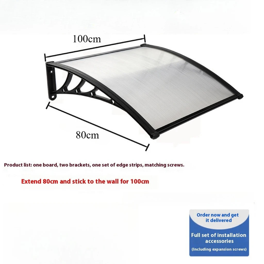 Window Awning Door Canopy 60x60 80x80 60x100 Window Awning Overhead Modern Polycarbonate Cover Outdoor Front Porch Patio Canopy
