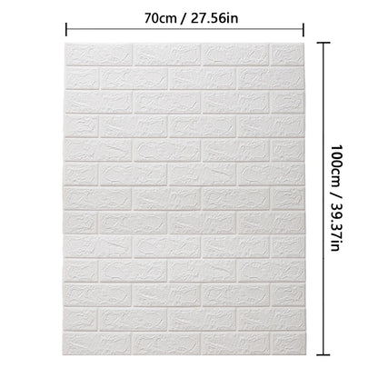 Self Adhesive PVC Waterproof Wallpaper For Home Decoration Peel and Stick 3D Foam Faux Brick Pattern Wall Stickers 70cmx2m