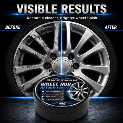SIKEZHAN 80g Car Wheel Hub Repair Paste,Scratch & Oxidation Remover, Color Restorer and Polish Wax for Alloy Chrome Rims & Tires