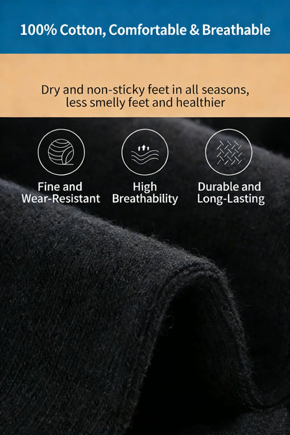 5 pairs of men's mid-calf socks, pure cotton sweat-absorbing odor-resistant autumn/winter business socks for all seasons