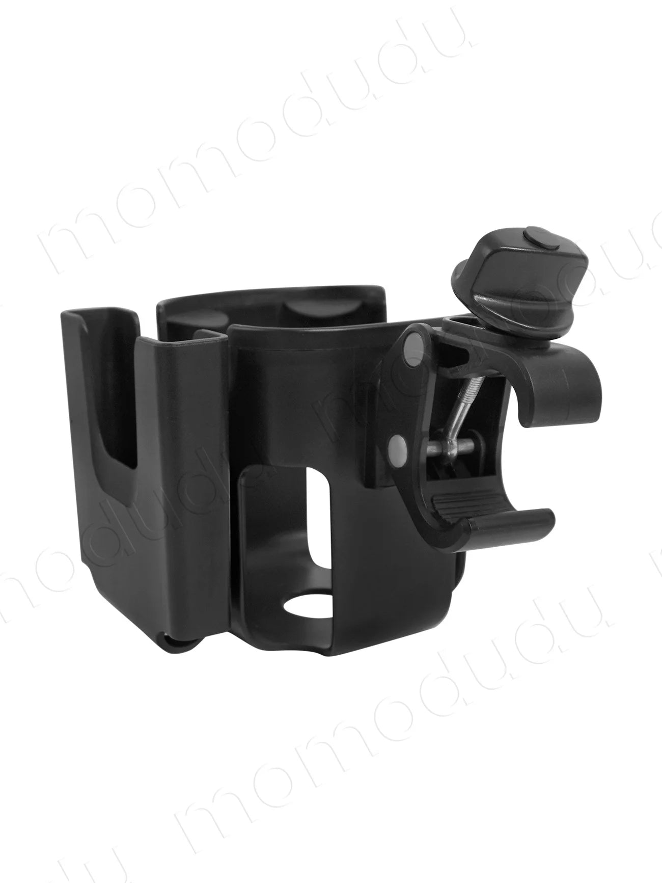 2-in-1 Large-Size Universal Stroller Cup Holder with Phone Holder - 360° Rotatable Adjustable Clamp, Detachable Stand