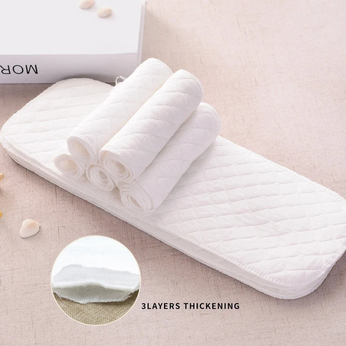 B caton 10pcs/5pcs Baby Reusable Diapers Washable Ecological Nappies Inserts Cotton Cloth Diapers for Children Breathable