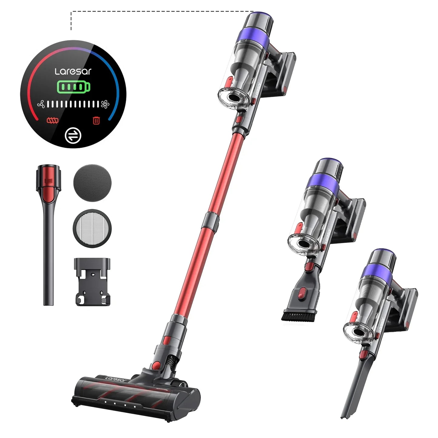 Laresar V8 Cordless Vacuum Cleaner Handheld Car 48000PA 500W 60 Mins Home Appliance Wireless Removable Battery Brushless motor