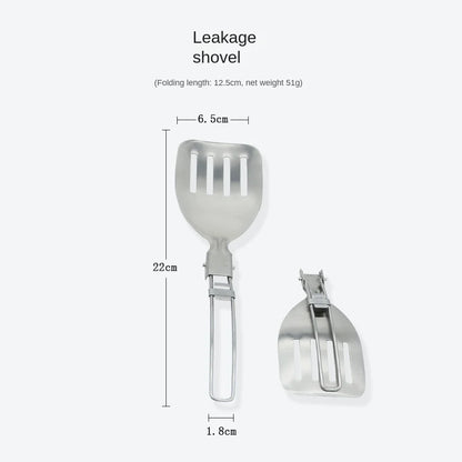 Folding Spatula Spoon Shovel Food Turner Portable 304 StainlessSteel Outdoor Camping BBQ Cooking Tableware Picnic Supplies ﻿