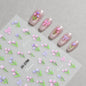 3d Nail Art Decals Spring Booming Violets Lavenders Purple Blue Pink Flowers Butterflys Stickers Decoration For Nail Tips Beauty