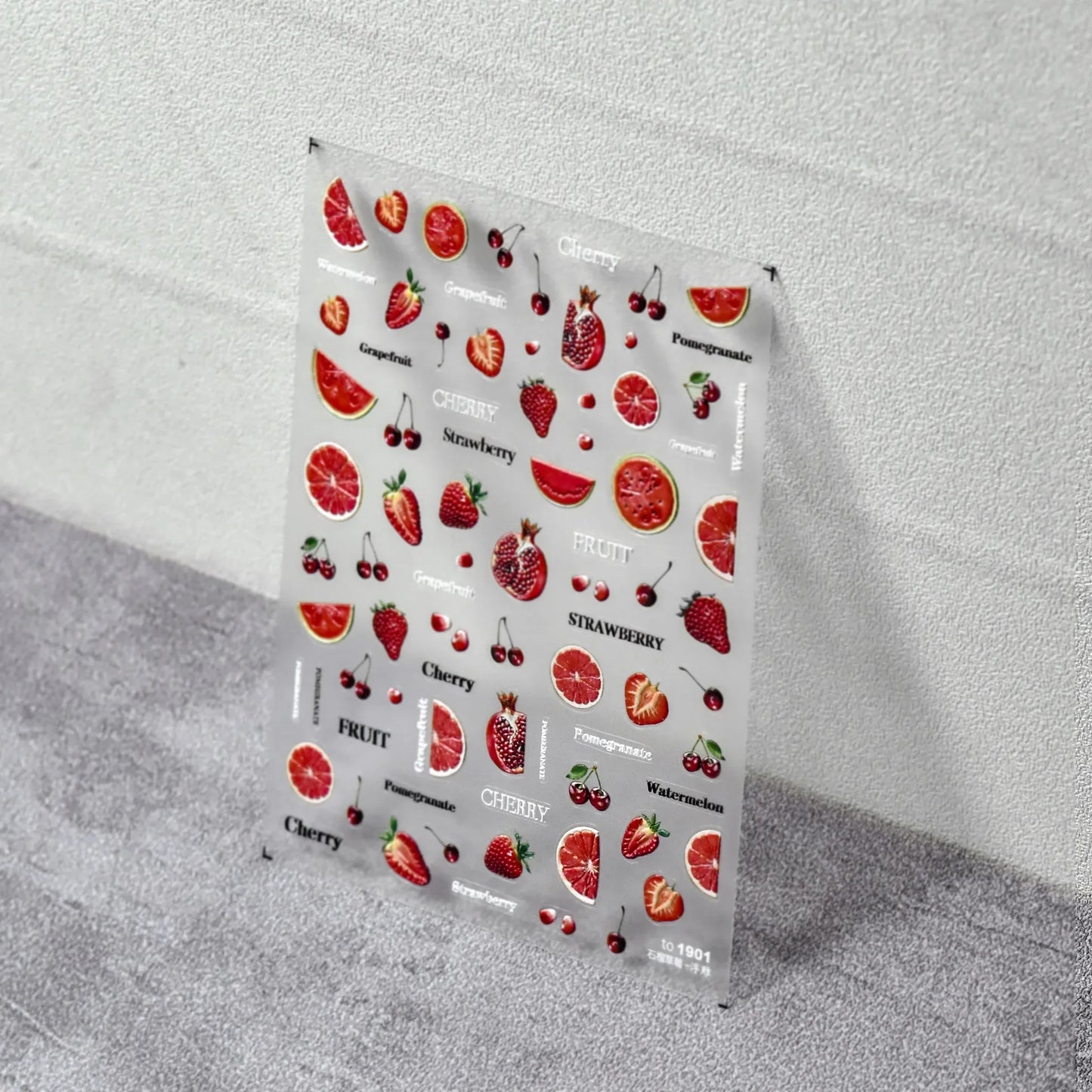 5D Pudding Jelly Dessert Fruit Cherry Pink Claw Print Bowknot Tie knot Love Heart Stars Nail Art Sticker Adhesive Manicure Decal