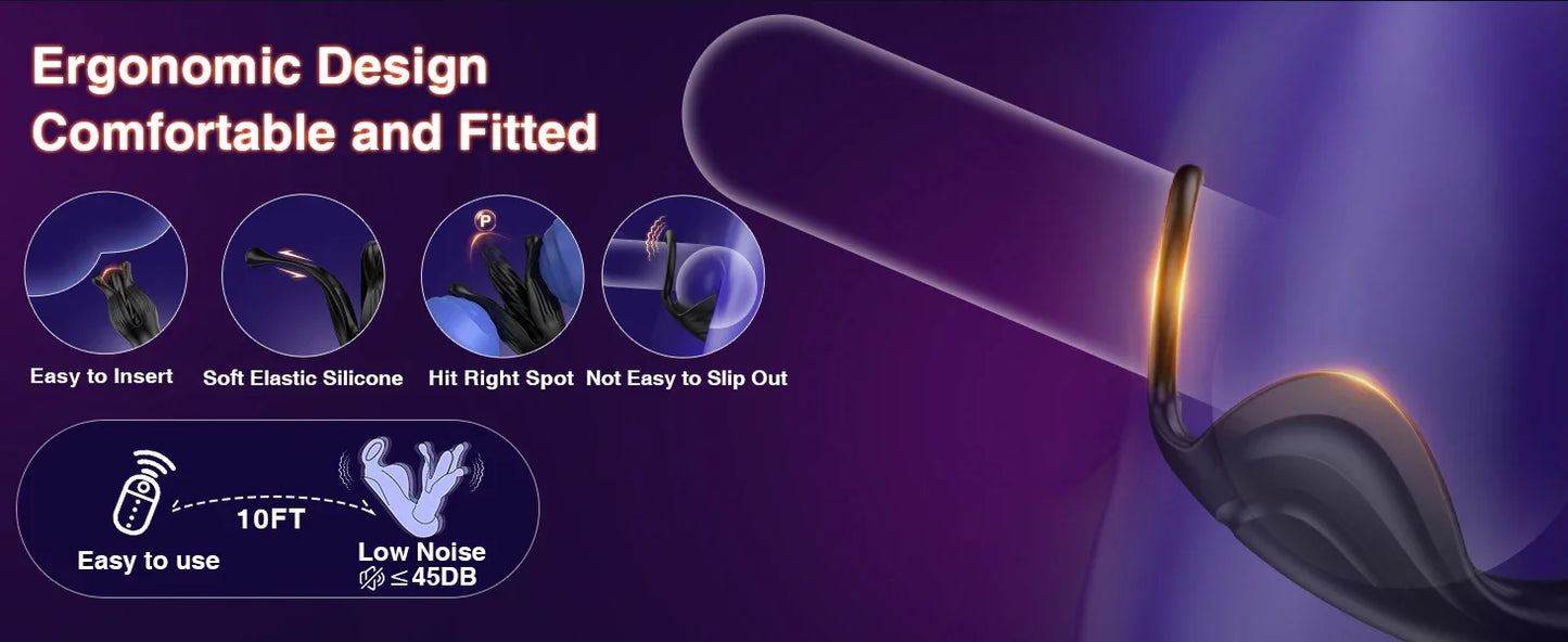 Prostate Massager Anal Plug with 9 Tension Shock Flapping Thrusting Vibrating Butt Plug APP Control Male Vibrator Adult Sex Toys