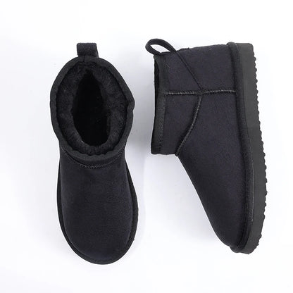Smile PoP New Winter Cotton Women Boots Warm Suede Women Shoes Casual Plush Mini Cotton Snow Boots Nonslip Furry Ankle Shoes