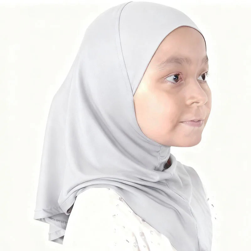Easy To Wear Girls Kids Muslim 1 Piece Amira Practical Hijab Headscarf Instant Scarf Islamic Comfort Headwear for 3-7 Y