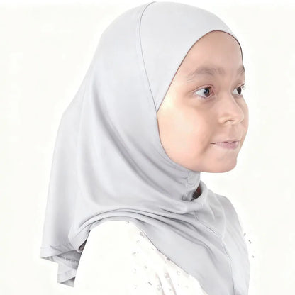 Easy To Wear Girls Kids Muslim 1 Piece Amira Practical Hijab Headscarf Instant Scarf Islamic Comfort Headwear for 3-7 Y