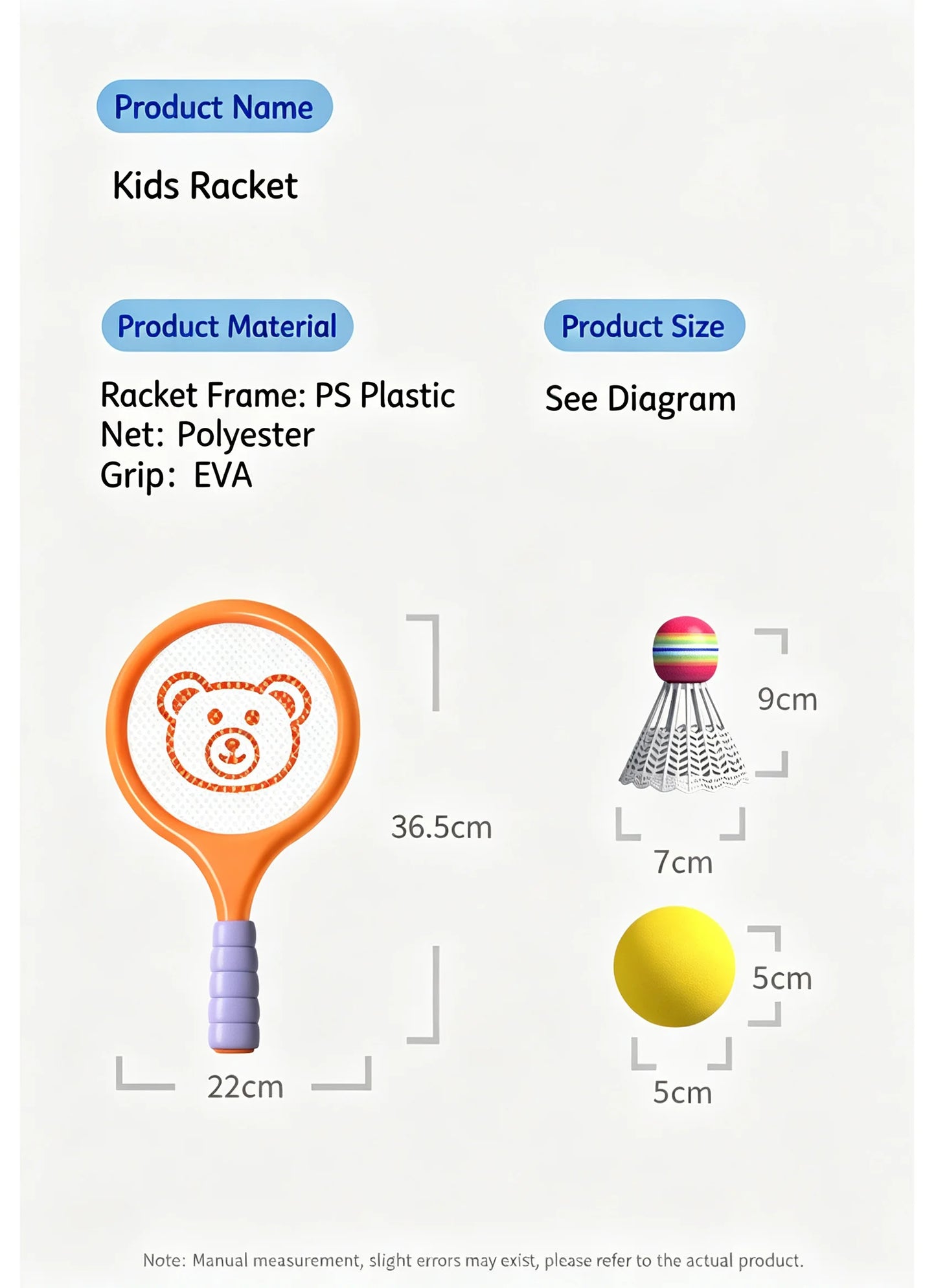 Kids Badminton Racket with Ball Parent-child Indoor Outdoor Sports Toy Training Equipment Children Teens Adult Birthday Gifts