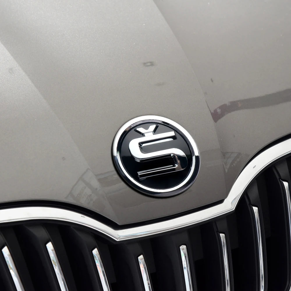 80/90/100mm Car Front Grille Hood Emblem Rear Trunk Badge Sticker For Skoda S Logo Octavia Fabia Superb Kamiq Kodiaq VRS Rapid
