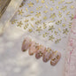 Gold Leaf White Flower Bouquet Floral Petal Tulip Bloom Charming Retro Metal Self Adhesive 5D Nail Art Sticker Manicure Decals