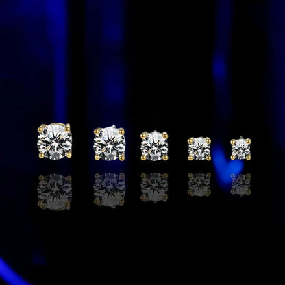 18K Plating Earrings S925 Sterling Silver D Color VVS1 Zircon Earring Stud for Women As Shinning As Diamond Wedding  Jewelry