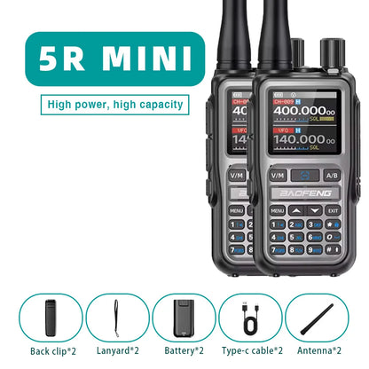 Baofeng UV 5R Mini Walkie Talkie One-click Frequency Matching Bluetooth Programming Frequency Dual PTT Band AM/FM Camping