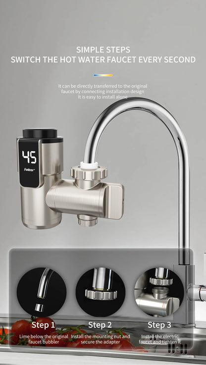 Fudeer Electric Water Heater Kitchen Faucet Conector Instant Hot Water Tap Adapter 220V  Water Heater Bathroom Accessories