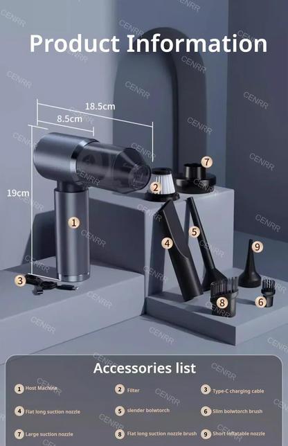 CENRR Car Vacuum Cleaner High Suction 210000PA Wireless Vacuum Cleaner Cordless Vacuum Cleaner High Pressure Cleaning Machine