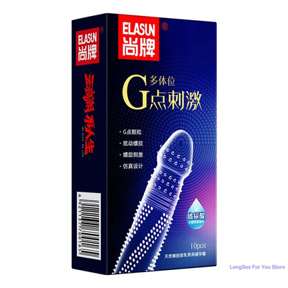 Elasun Condoms With Mustache Mutual Climax Orgasm Ribs Condom For Men Delay Ejaculation G Spot Sex Delay Condom