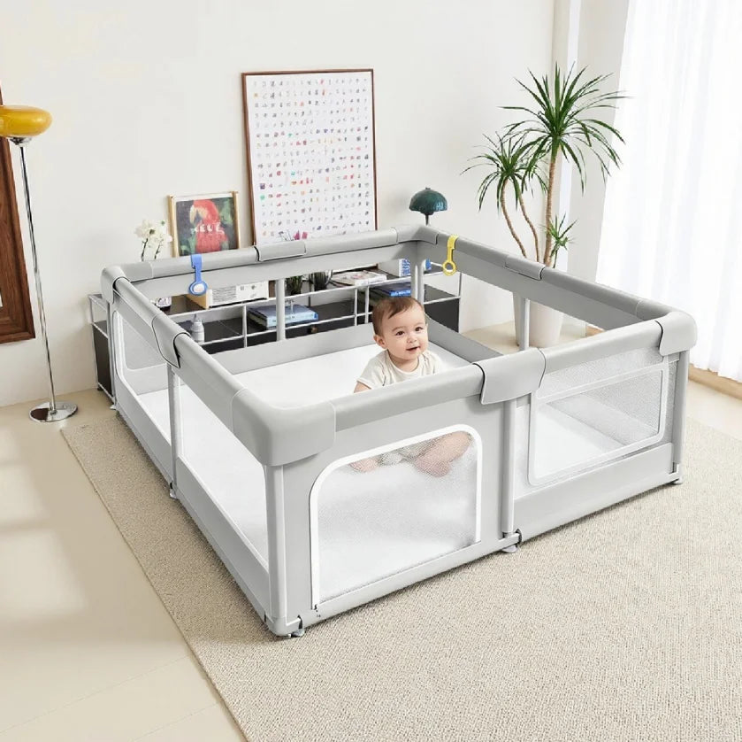 Baby Playpen - Portable Safety Play Yard  Use Foldable Design for Home Travel & Playtime Creates Secure Space for Toddlers