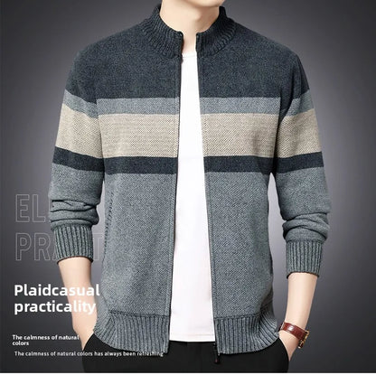 Premium Thick Chenille Fabric Warm New Brand Casual Fashion Stand Collar Men Jacket Streetwear Zipper Autumn Winter Coats