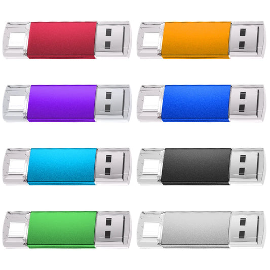 Colorfu Metal USB Flash Drive Type-C 2 in 1 Pen Drive 128GB 64GB 32GB High Speed Memory Stick U Disk 16GB 8GB 4GB Business Gift