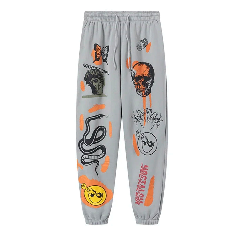 2025 Women Sweatpants Joggers Y2K Harajuku Cartoon Skull Printed Streetwear Sweatpants Pants Casual High Waist Sweatpants Y2K