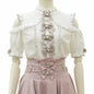 Women Japanese Sweet Lolita Blouses Summer Elegant Bow Off Shoulder JK Shirt Female Gothic Hot Girls Casual Lace Ruffles Tops