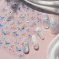 Shiny Jelly Butterfly Charming Golden Gradient Bowknot 5D Self Adhesive Nail Art Sticker Flower Petal Rhinestone Manicure Decals