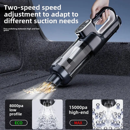 Wireless Portable Brushless Vacuum Cleaner, Multifunctional High Power Mini Handheld Vacuum & Dust Blower 2-in-1 for Household Sofa Keyboard Car Interior Cleaning