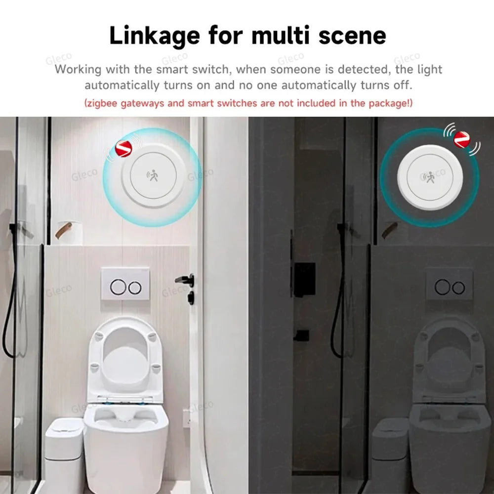 Zigbee 24G MMWave Human Presence Sensor Microwave Radar Occupancy Motion Detector Smart Home Works with Zigbee2MQTT TUYA APP