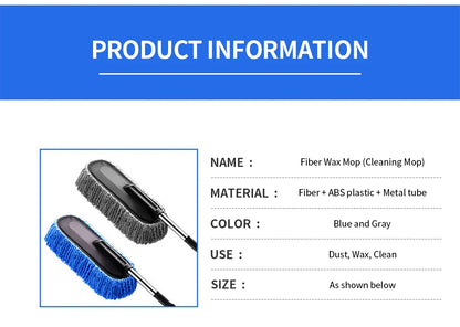 SEAMETAL Car Washing Mop Scalable Handle Dust Remover Wax Brush Microfiber Car Cleaning Kit Soft Hair Duster Brushes Wash Tool