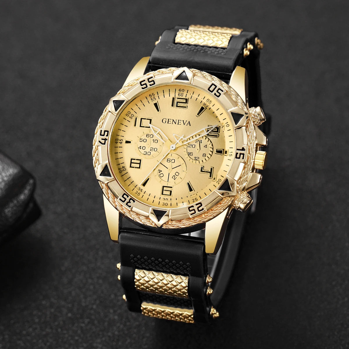 Luxury Arabic Dial Men Business Quartz Watch Fashion Silicone Strap Wristwatch For Man Clock Reloj Hombre (Without Box)