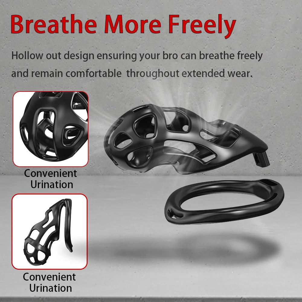 Male Chastity Cage with 3 Rings Cock Cage Adult Sex Toy Penis Bondage Urethral Lock Male Cuckold Erotic Couple BDSM Toy Cock Cag