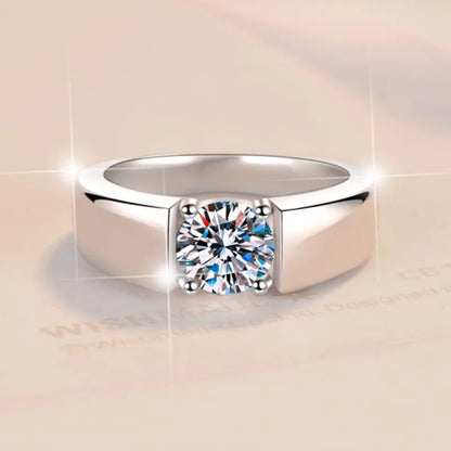 Moissanite Couple Ring For Women Man 925 Silver Stone Match Dia Wedding Band Bride S Sterling Silver White Gold 2.00ct