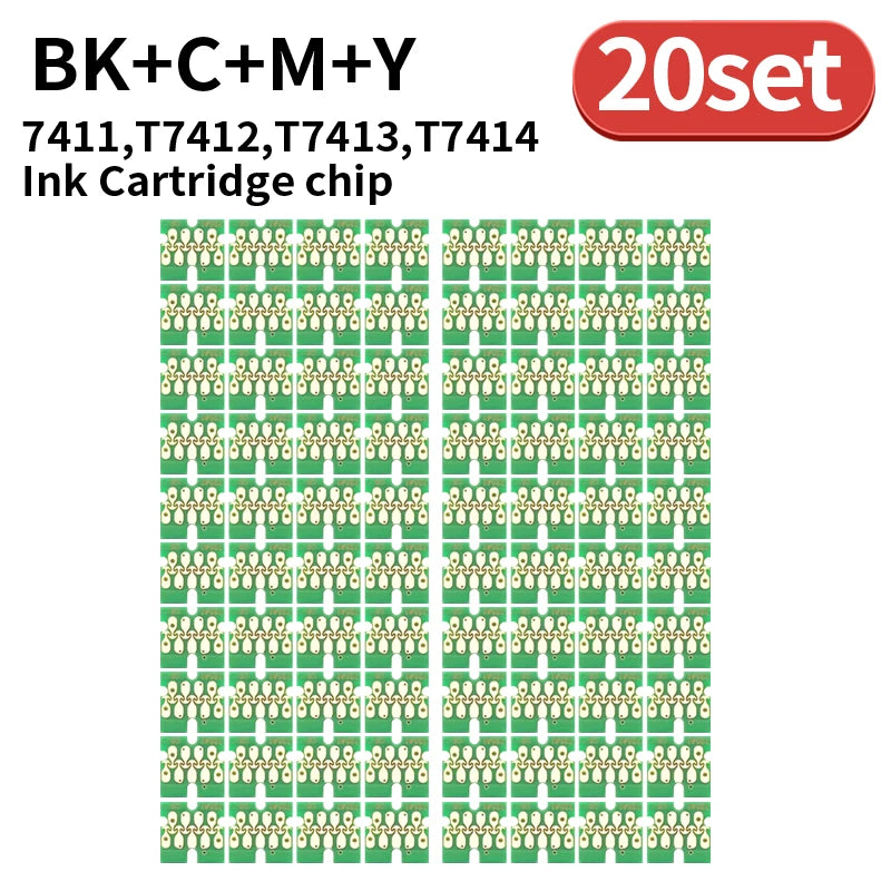 1set~50set T741X-T7414 T7411 T741X Ink Tank Chip For Epson SureColor F6200  F6270 F7270 F9270 F9300 F9330 F9340 F9360 F9370 CHIP