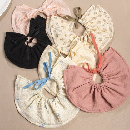 New Cute Drawstring Baby Bibs Newborn Cotton Gauze Saliva Towel Burp Cloths Bandana Scarf for Boy Girl Soft Feeding Drool Bib