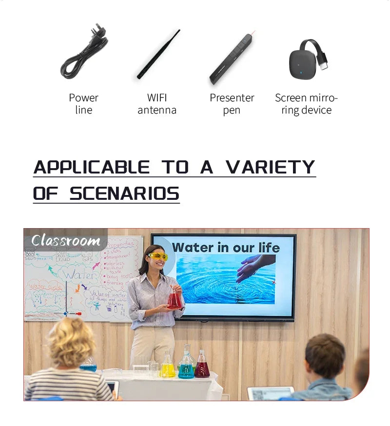 65 75 86 Inch Smart Tv for Classroom and Conference, Digital Electronic Whiteboard 4K HD Touch Screen Interactive Board On Wheel
