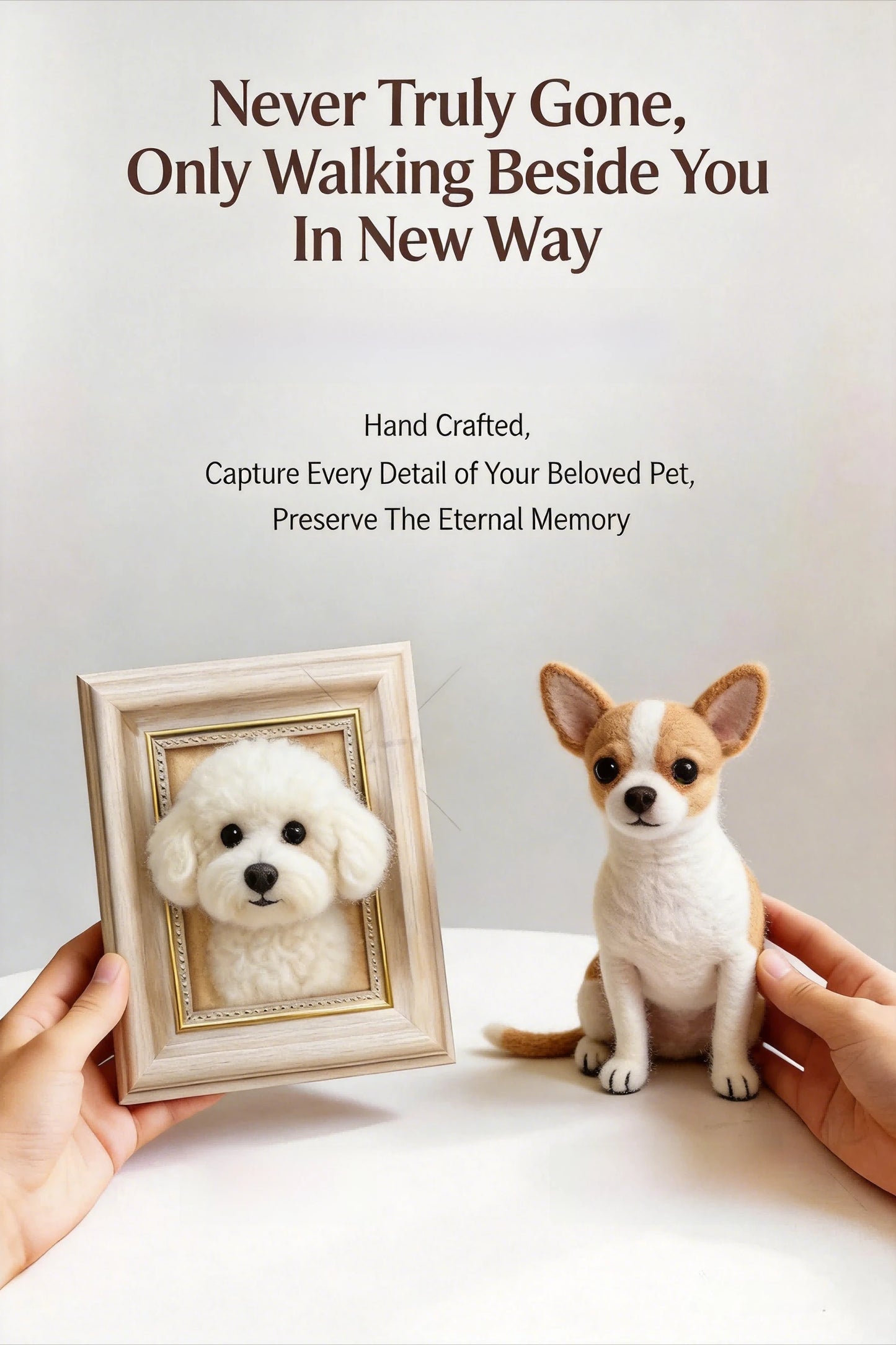 Custom Handmade Wool Felt Pet Portrait Doll Personalized Realistic Cat Dog Simulation Plush Stuffed Animals Birthday Gifts