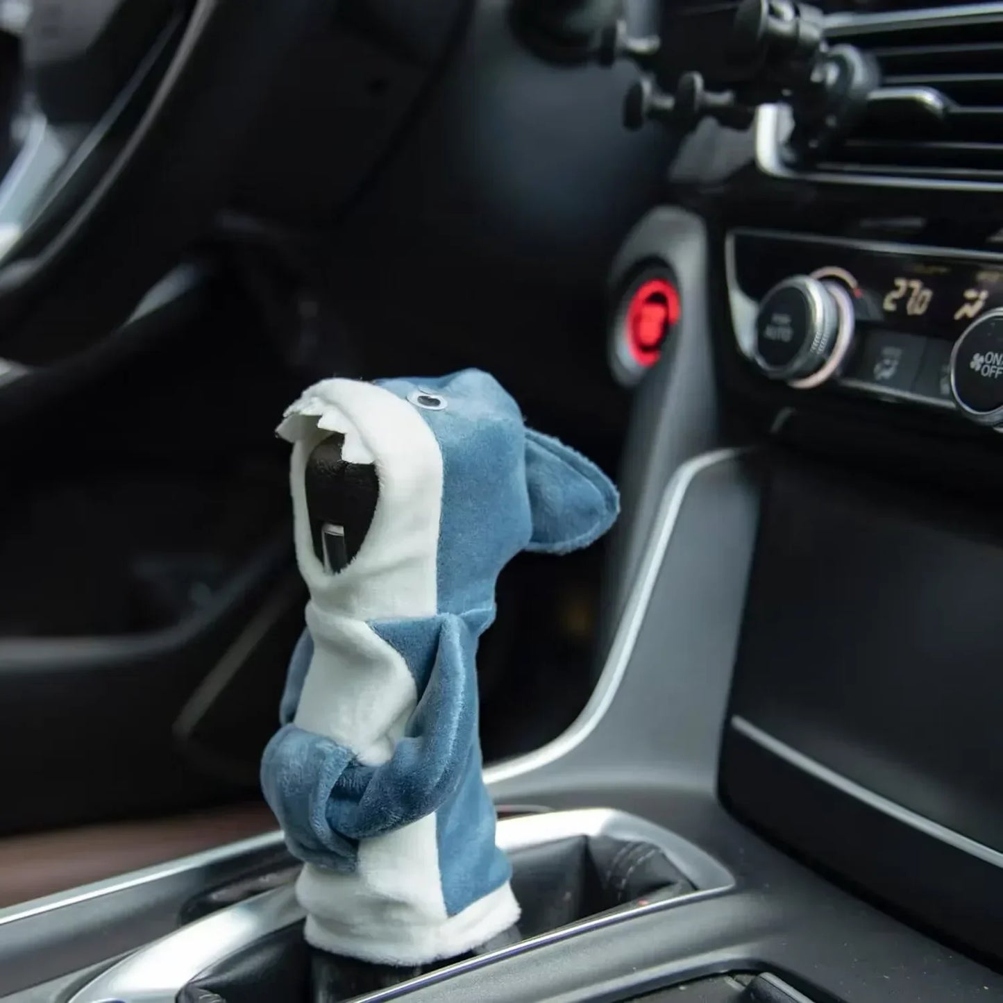 Car Hoodie Handle Shark Cute Hoodie Car Gear Shift Knob Cover Short Plush Manual Handle Gear Auto Interior Accessories
