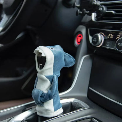 Car Hoodie Handle Shark Cute Hoodie Car Gear Shift Knob Cover Short Plush Manual Handle Gear Auto Interior Accessories