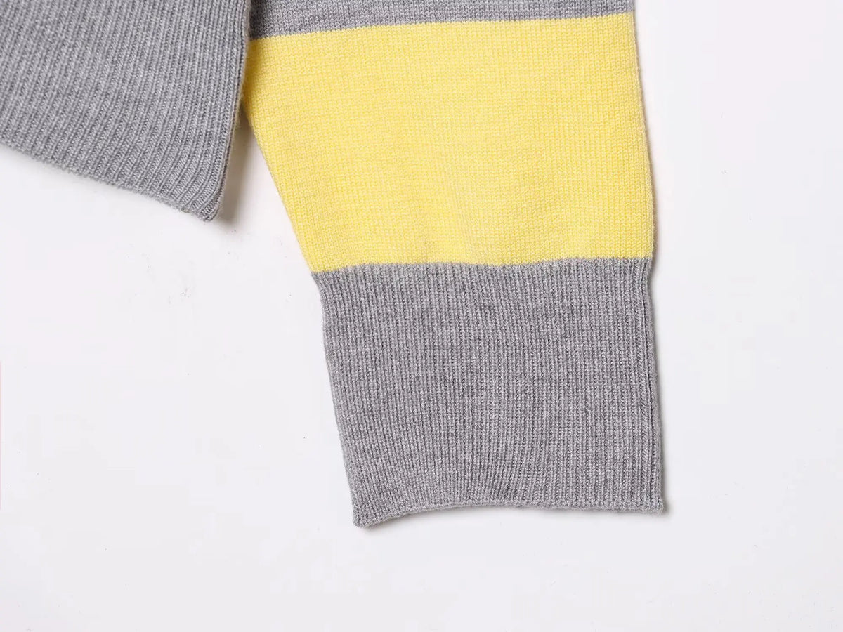 Sweater knitted Pullover Women's Spring 2026 New Fashion Striped Loose Polo neck Warm Women Sweater Chic Youth Holiday Pullover