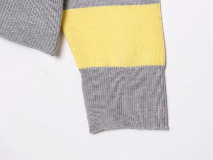 Sweater knitted Pullover Women's Spring 2026 New Fashion Striped Loose Polo neck Warm Women Sweater Chic Youth Holiday Pullover