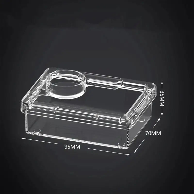 【E】Pet Reptile Lizard Turtle Transparent Feeder Anti-escape Food Bowl Worm Live Container Reptile Pet Bowls Feeder Pet Supplies