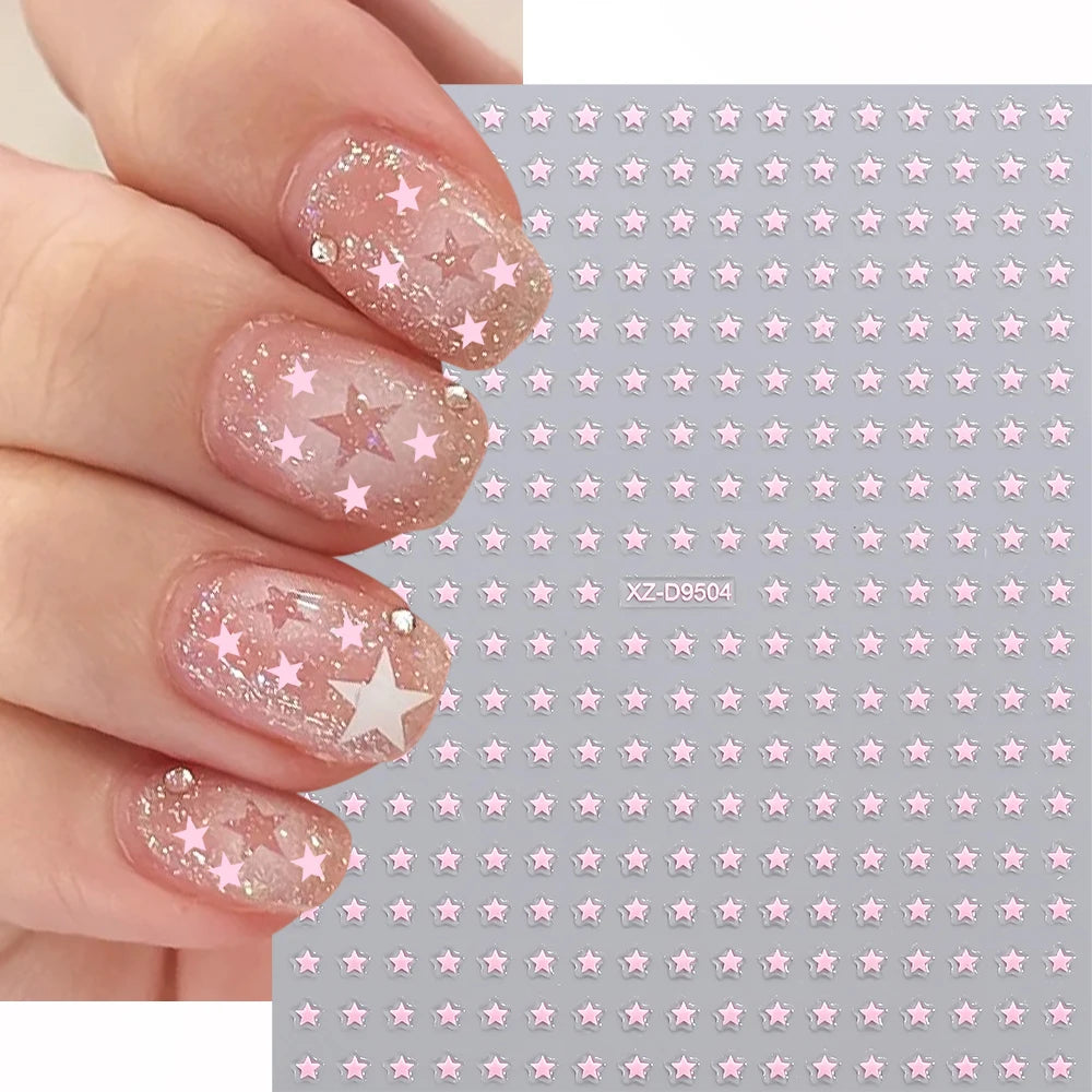 8Pcs/Set 3D Mix Colors Y2K Stars Nails Stickers 8*10cm Five-pointed Star Nail Decals Self-Adhesive Starlight DIY Nail Supplies 1