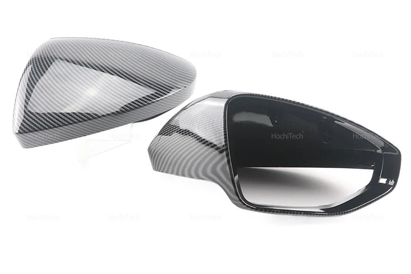 High Quality Carbon Fiber Glossy Black Replacement Side Mirror Covers Cap for Audi A6 S6 RS6 C8 A7 S7 RS7 A8 Left hand Drive
